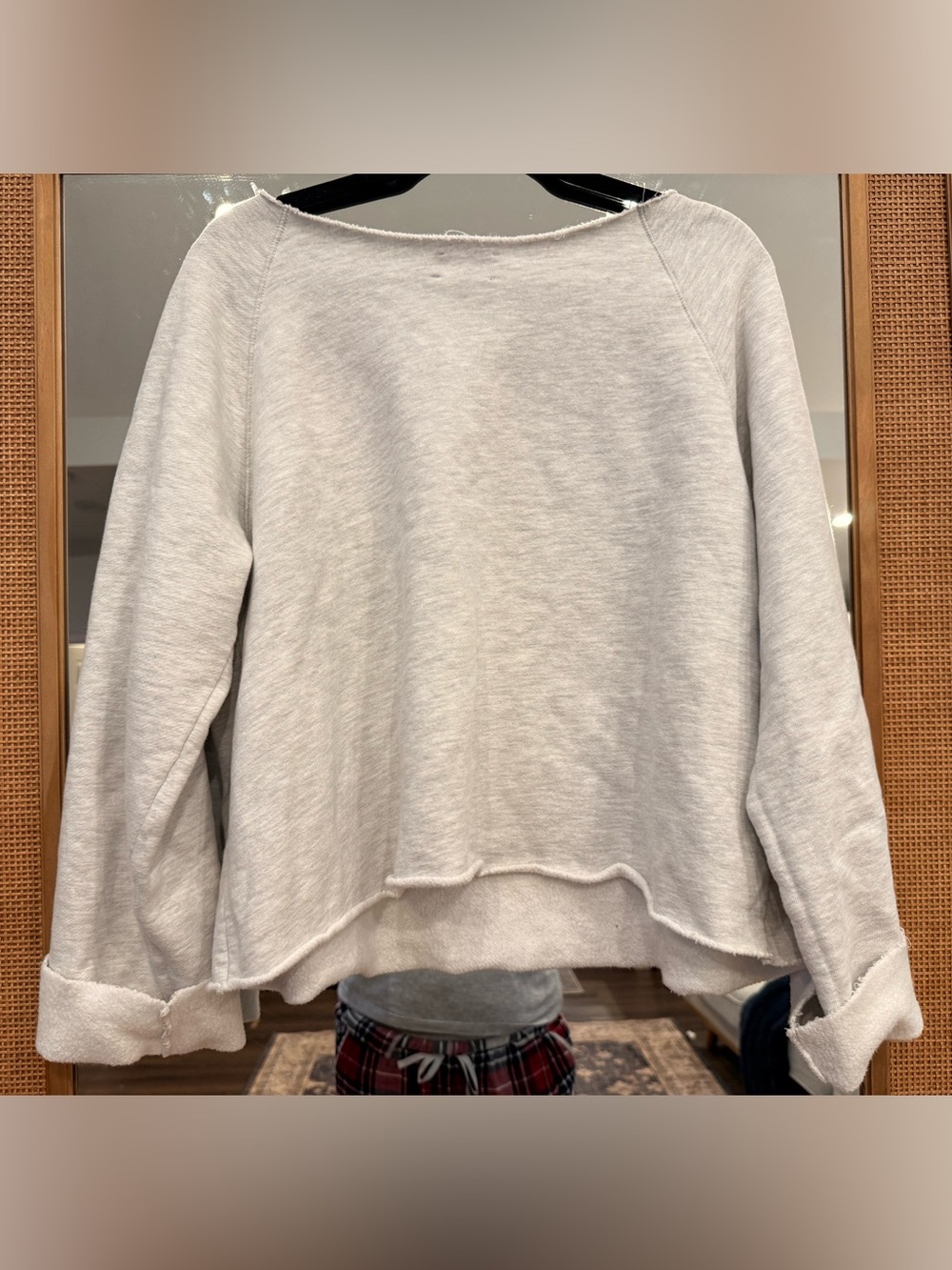 Joah Brown Slouchy Pullover Sweatshirt in Pearl Grey French Terry - Picture 8 of 8